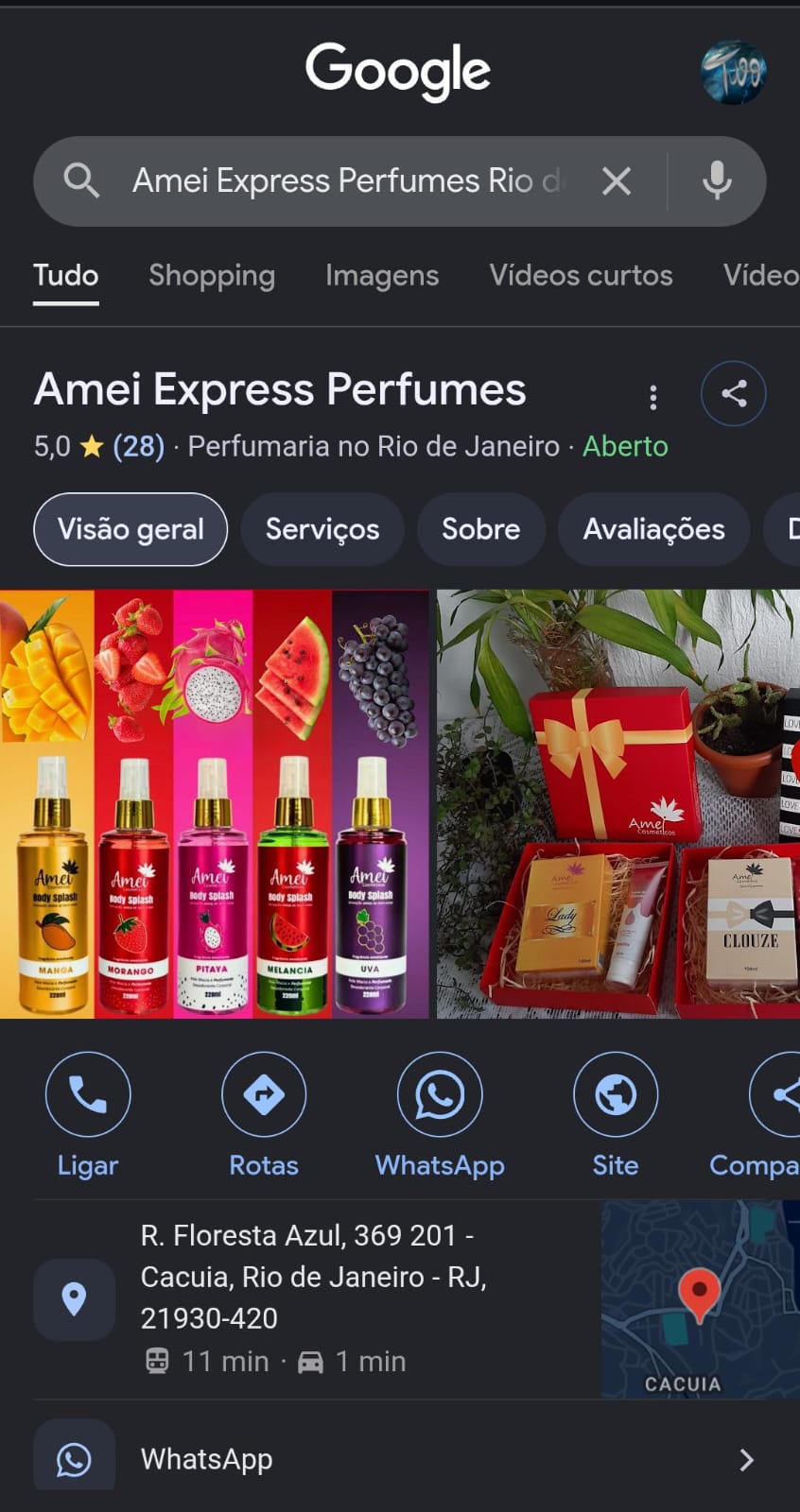 Localização Amei Express Perfumes